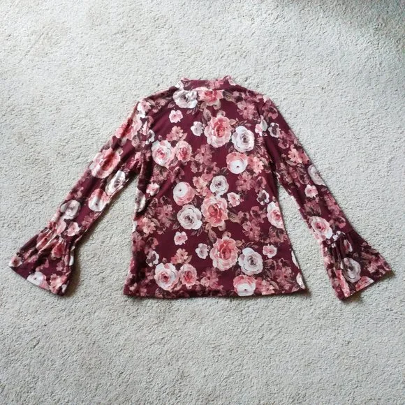 Joe Boxer Floral Bell Sleeve Tops with Cho… - Picture 7 of 8